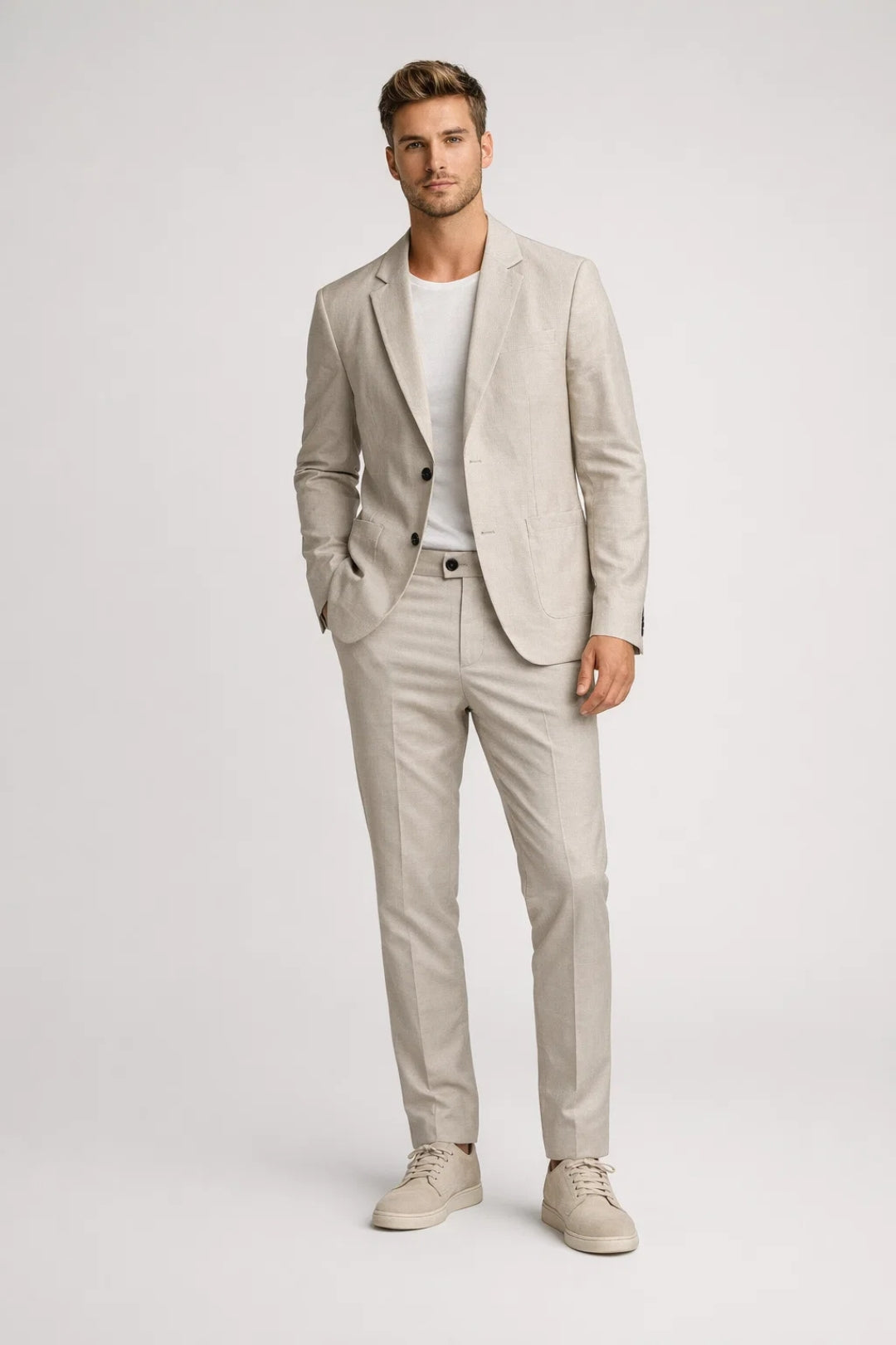 Set di abbigliamento elegante in lino per uomini – Completo leggero, stiloso e confortevole