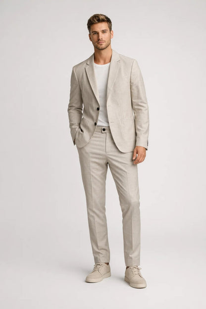 Set di abbigliamento elegante in lino per uomini – Completo leggero, stiloso e confortevole