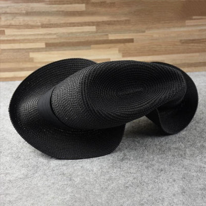 Cappello di paglia Fedora classico per uomo – Elegante cappello estivo con protezione UV e astuccio da viaggio