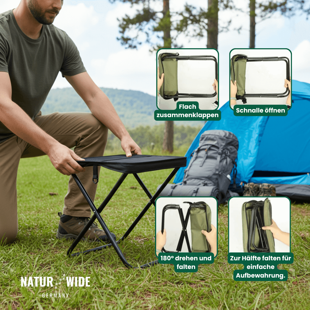 Sedia da Campeggio Pieghevole – Leggera, Portatile e Resistente con Borsa da Viaggio