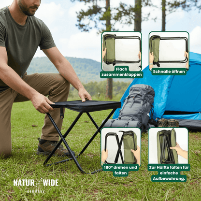 Sedia da Campeggio Pieghevole – Leggera, Portatile e Resistente con Borsa da Viaggio