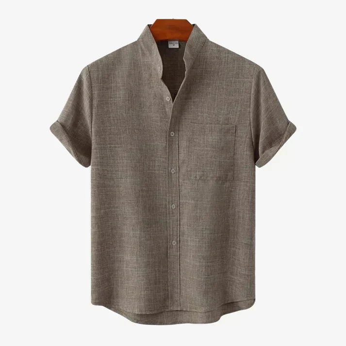 camicia lino uomo maniche corte con taschino
