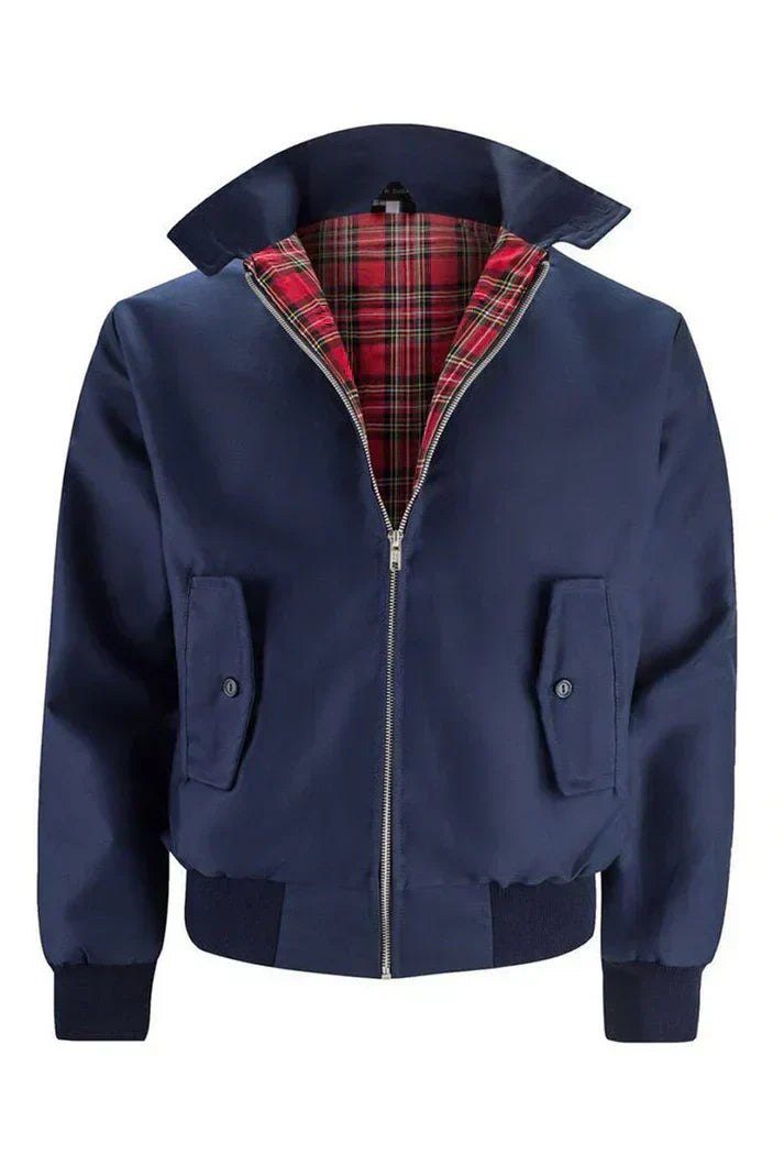 Michel - Elegante giacca Harrington con motivo scozzese e colletto per la primavera