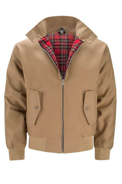 Michel - Elegante giacca Harrington con motivo scozzese e colletto per la primavera
