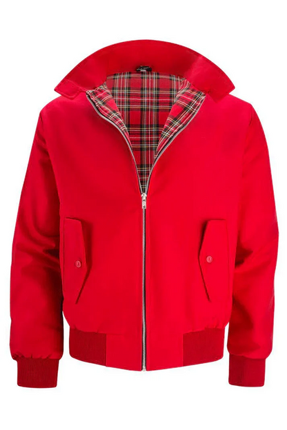 Michel - Elegante giacca Harrington con motivo scozzese e colletto per la primavera