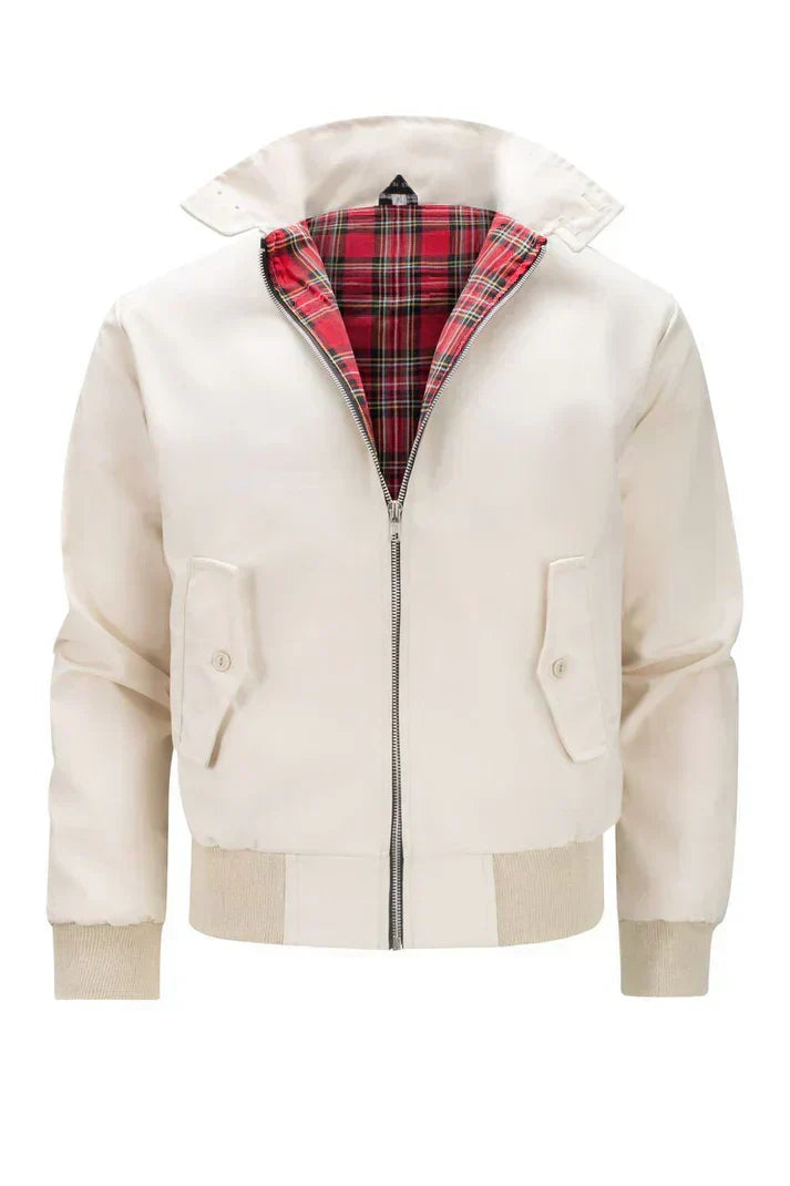 Michel - Elegante giacca Harrington con motivo scozzese e colletto per la primavera