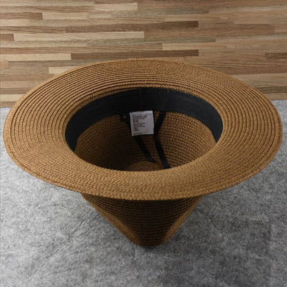 Cappello di paglia Fedora classico per uomo – Elegante cappello estivo con protezione UV e astuccio da viaggio