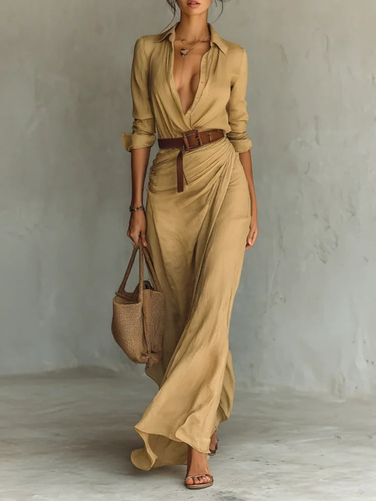 abito camicia donna con cintura