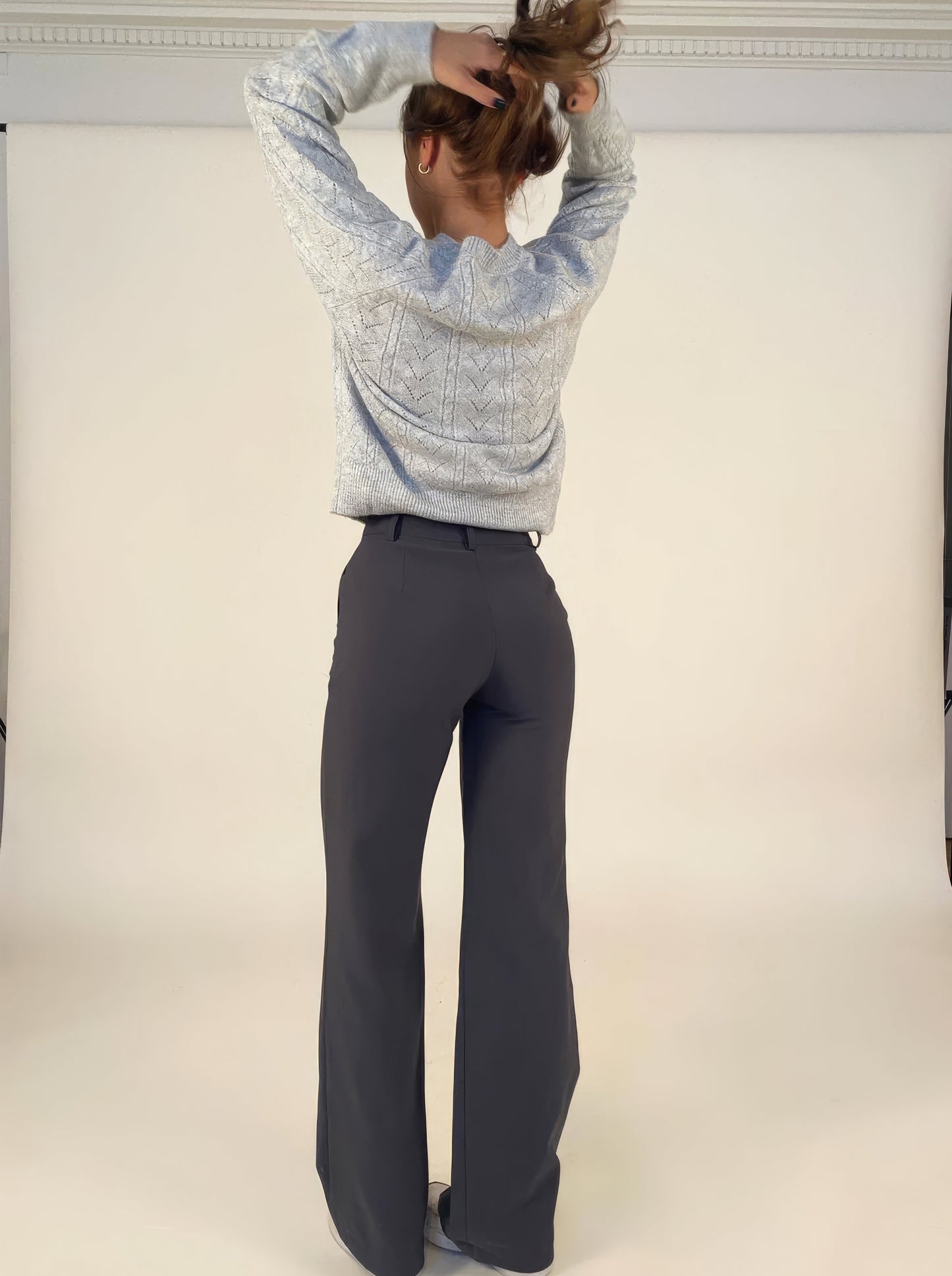 Floréa - Elegante Pantaloni Stretch a Vita Alta con Gamba Dritta per Donne
