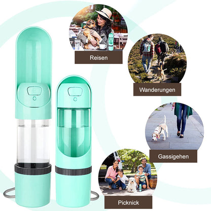 Bottiglia d'acqua portatile 2-in-1 per cani – Distributore di acqua e cibo per viaggi