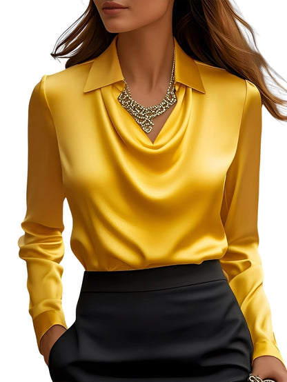 Diane - Elegante blusa in satin con maniche lunghe per donne