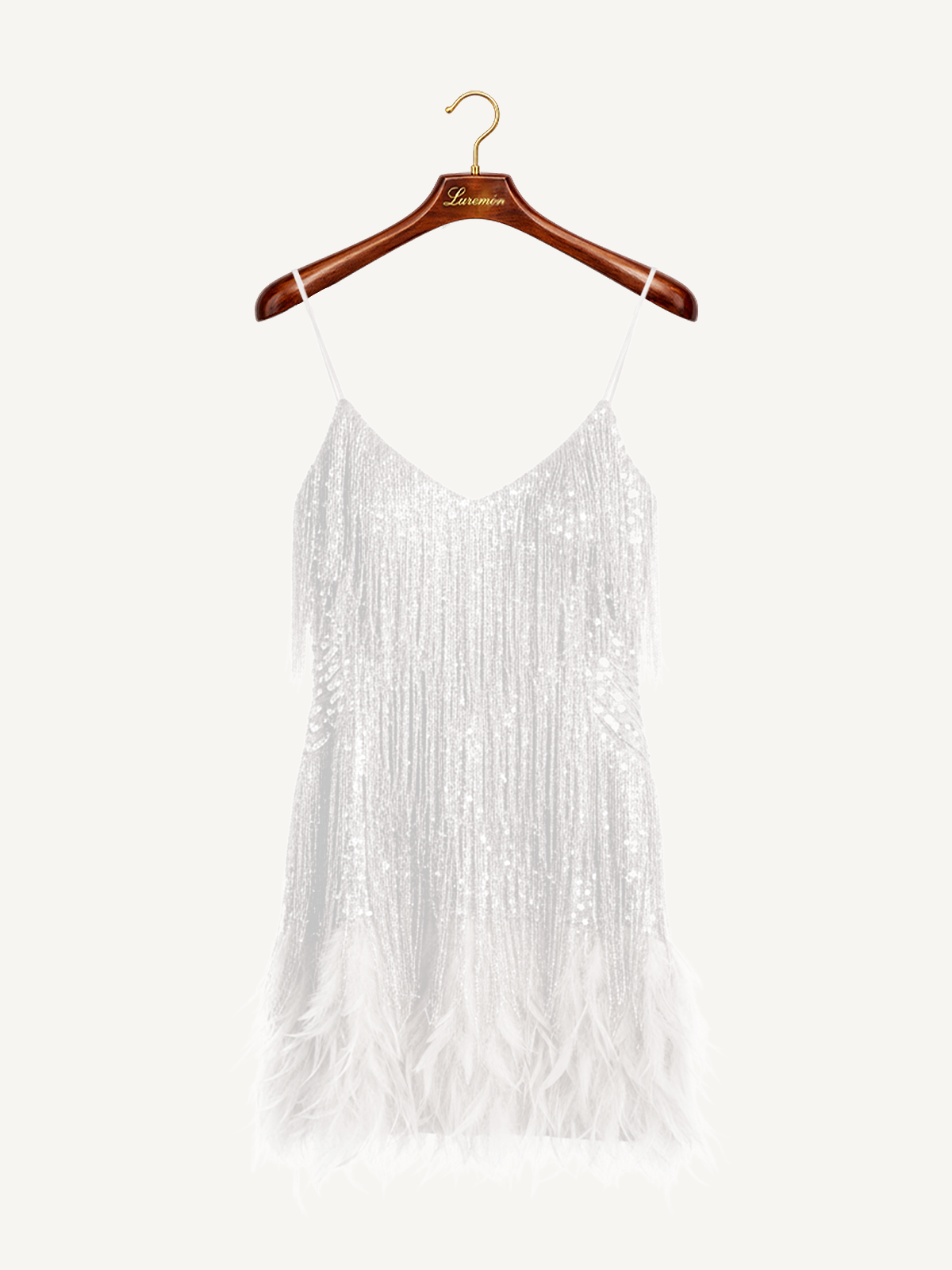Elegante Abito con Paillettes e Frange per Donne – Glamouroso Abito da Cocktail per Feste con Orlo di Piume