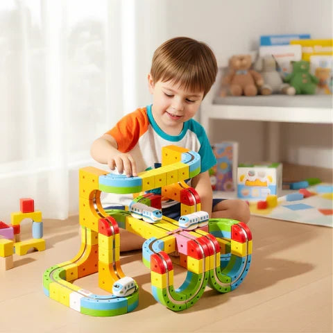 Tracivie - Pista a cubi fai-da-te – Creativo & Attivo – Gioco del treno DIY
