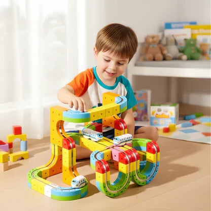 Tracivie - Pista a cubi fai-da-te – Creativo & Attivo – Gioco del treno DIY