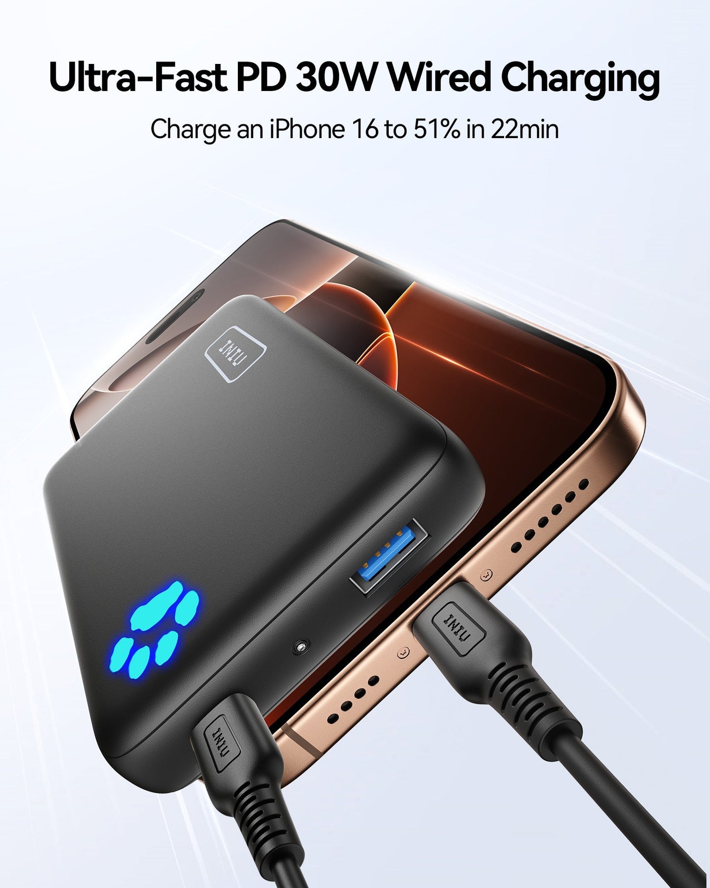 Powerbank magnetica da 10.000mAh – Ricarica wireless da 15W e ricarica rapida da 30W per iPhone e MagSafe