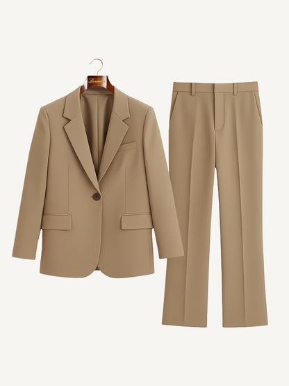 Completo elegante da donna – Set moderno di blazer e pantaloni in tessuto