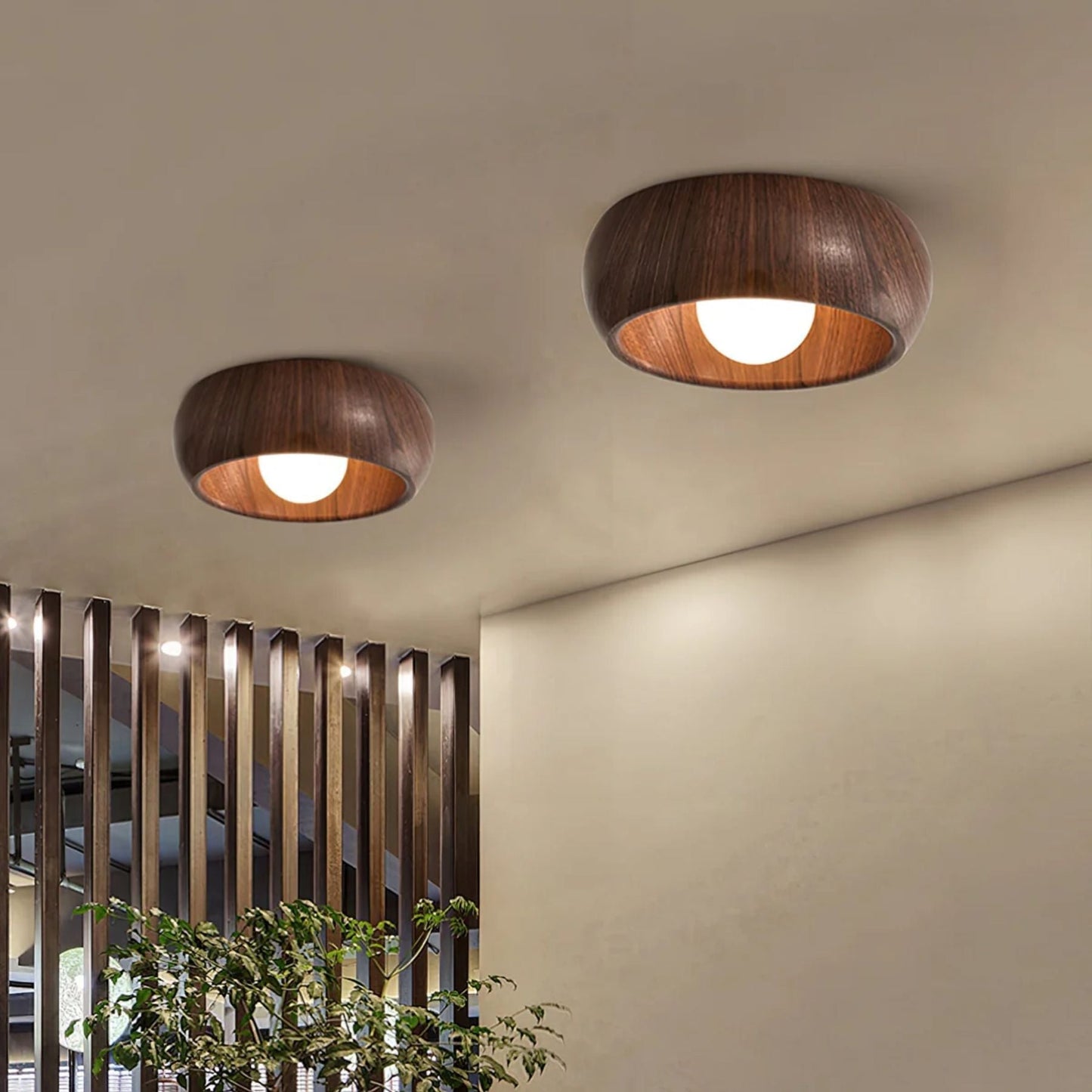 LigneNature - Lampada da soffitto moderna minimalista effetto legno