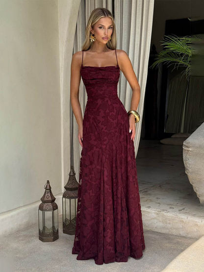 Céloria - Abito estivo con schiena scoperta in chiffon per donne