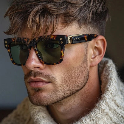 Occhiali da sole premium per uomini in design retro – Protezione UV400 & occhiali dichiarativi alla moda