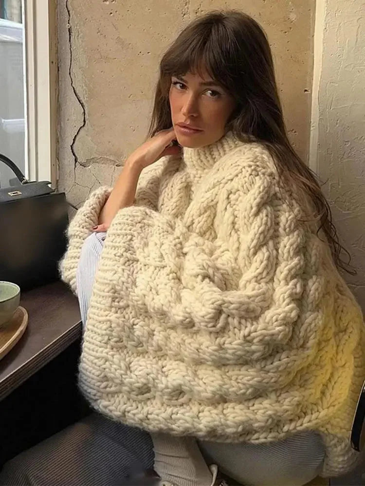 Marguerite - Abito oversize in maglia elegante con maniche lunghe e ampie per la primavera e l'autunno per donne