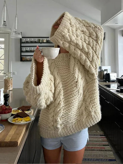 Marguerite - Abito oversize in maglia elegante con maniche lunghe e ampie per la primavera e l'autunno per donne