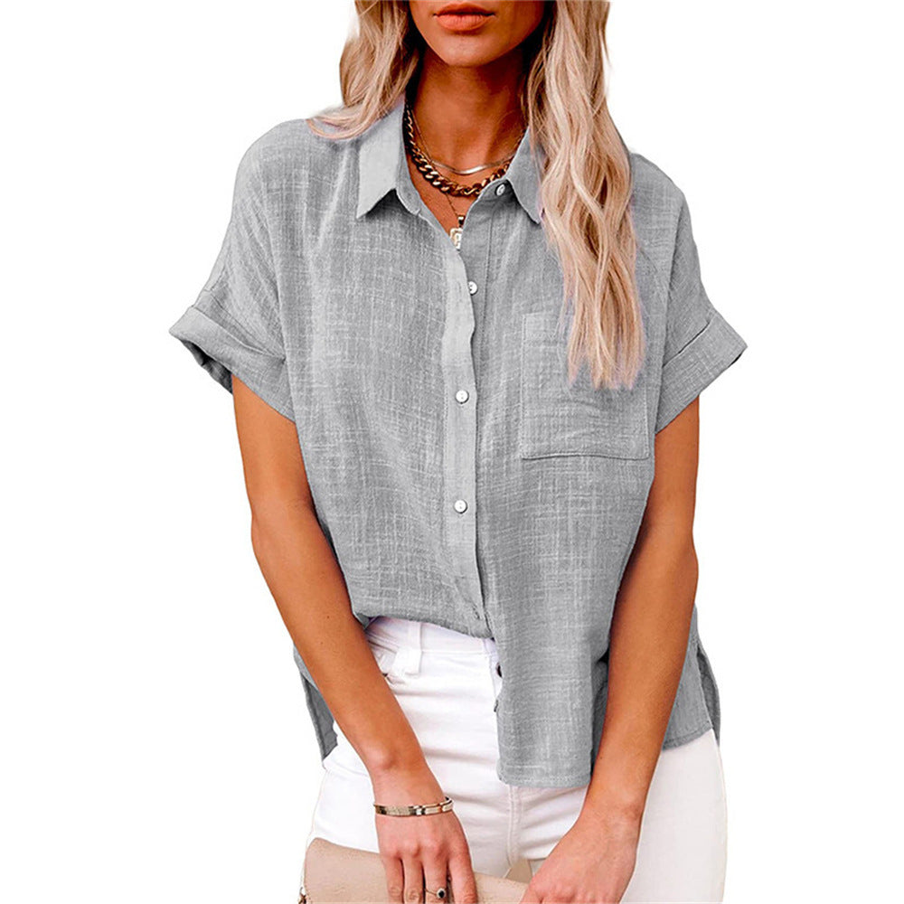 Blusa corta casual a maniche corte per donne – Maglietta leggera e versatile per il tempo libero