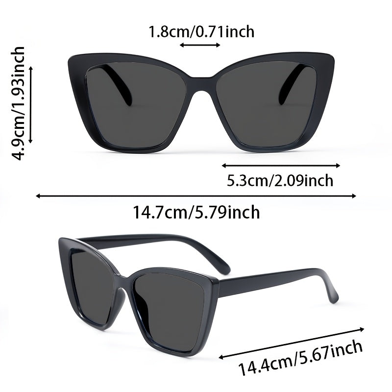Occhiali da sole Cat-Eye UV400 con ampia montatura per donne – Occhiali oversize classici
