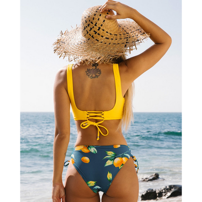 Set Bikini con Top Avvolgente & Schiena Lacciata – regolabile e modellante per donne