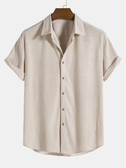 Set estivo casual con camicia a maniche corte e pantaloni corti per uomo – Traspirante e alla moda
