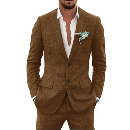 Nolian - Completo estivo in lino per donne con giacca e pantaloni