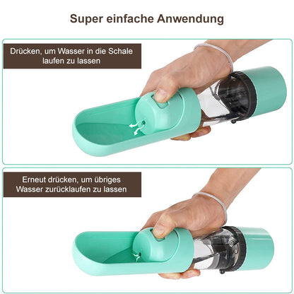 Bottiglia d'acqua portatile 2-in-1 per cani – Distributore di acqua e cibo per viaggi