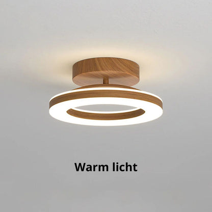Annelis - Lampada da soffitto LED Anello Aperto con Cornice in Legno