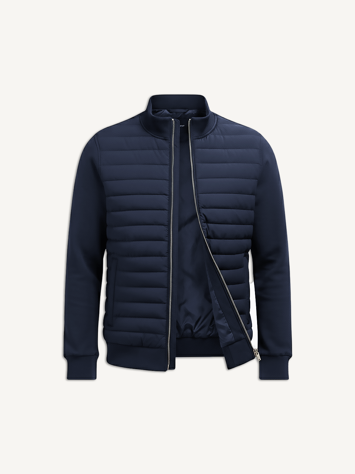 Leggera giacca imbottita da uomo con zip – Giacca moderna per la transizione Traspirante e Stilosa