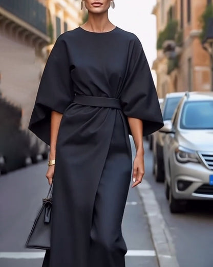 abito midi elegante maniche kimono Soléïna