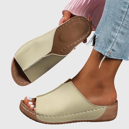 Comode ciabatte da donna con zeppa – Leggeri pantofoli estivi per la vita quotidiana e il comfort