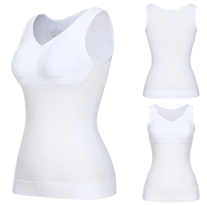 Top modellante in shapewear con reggiseno integrato e controllo della pancia per donne