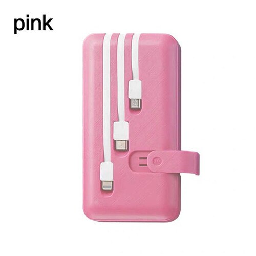 ElectraMax - Powerbank 30.000 mAh – Ricarica rapida – Alta capacità – 4 USB – Batteria esterna con cavi integrati e indicatore – Per iPhone e Xiaomi