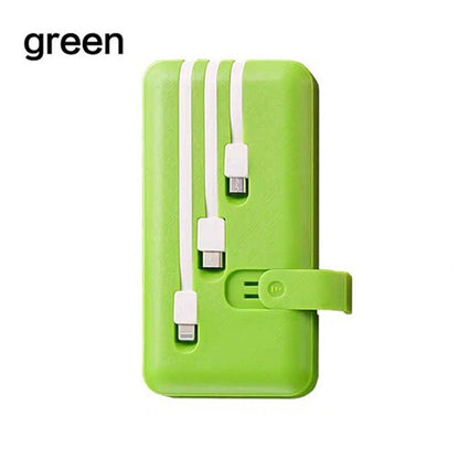 ElectraMax - Powerbank 30.000 mAh – Ricarica rapida – Alta capacità – 4 USB – Batteria esterna con cavi integrati e indicatore – Per iPhone e Xiaomi