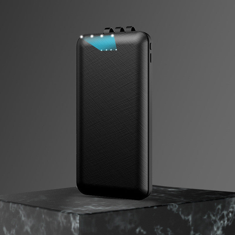 ElectraMax - Powerbank 30.000 mAh – Ricarica rapida – Alta capacità – 4 USB – Batteria esterna con cavi integrati e indicatore – Per iPhone e Xiaomi