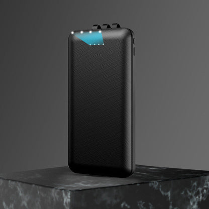 ElectraMax - Powerbank 30.000 mAh – Ricarica rapida – Alta capacità – 4 USB – Batteria esterna con cavi integrati e indicatore – Per iPhone e Xiaomi