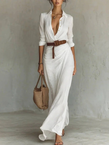 abito camicia donna con cintura