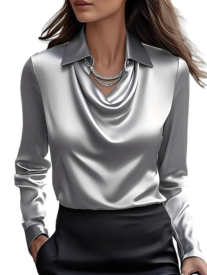 Diane - Elegante blusa in satin con maniche lunghe per donne