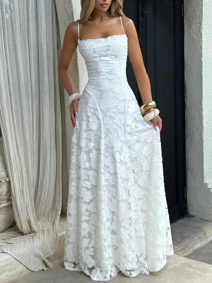 Céloria - Abito estivo con schiena scoperta in chiffon per donne