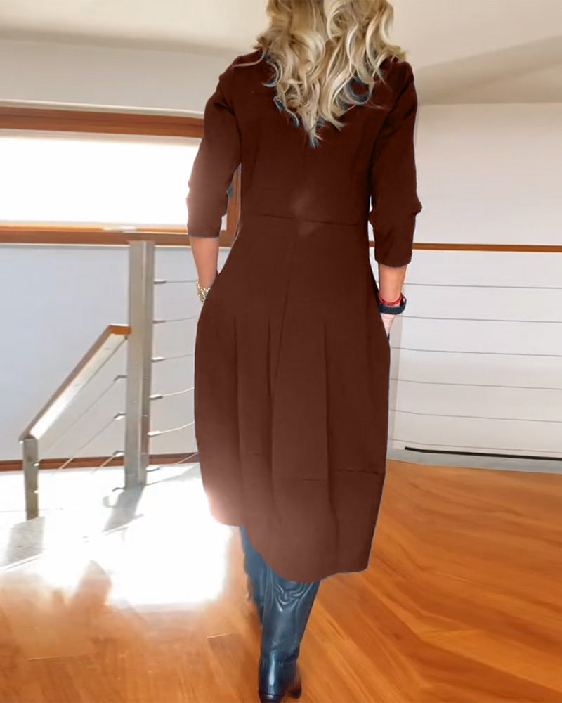 Améline - Abito midi elegante e comodo per la primavera con tasche