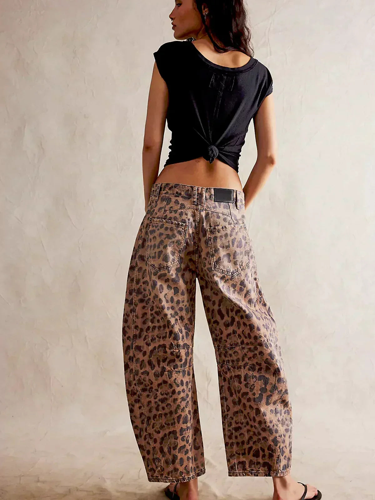 Jeans Stampati Trendy per Donne – Pantaloni Baggy in Denim con Vita Alta