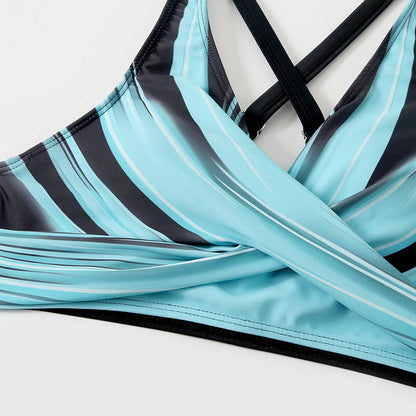 Set bikini con top avvolgente e slip a vita alta – Donna con design modellante e alla moda