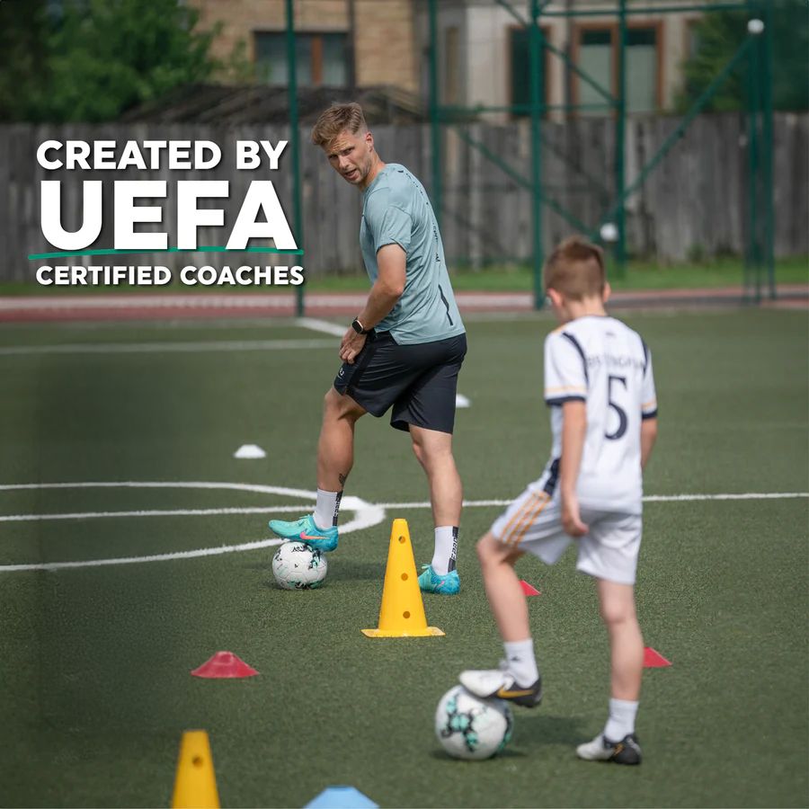 Trainix - Tappeto da allenamento professionale per calcio e programma di allenamento video interattivo