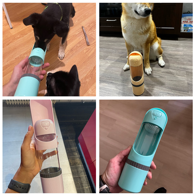 Bottiglia d'acqua portatile 2-in-1 per cani – Distributore di acqua e cibo per viaggi