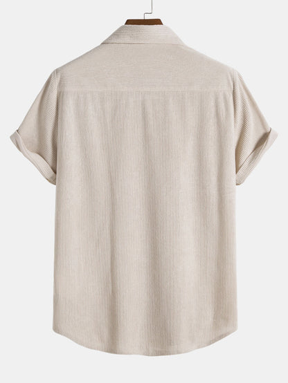 Set estivo casual con camicia a maniche corte e pantaloni corti per uomo – Traspirante e alla moda