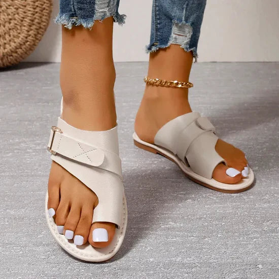 Sandali comodi con cinturino per le dita per donne – Scarpe estive regolabili leggere e stilose